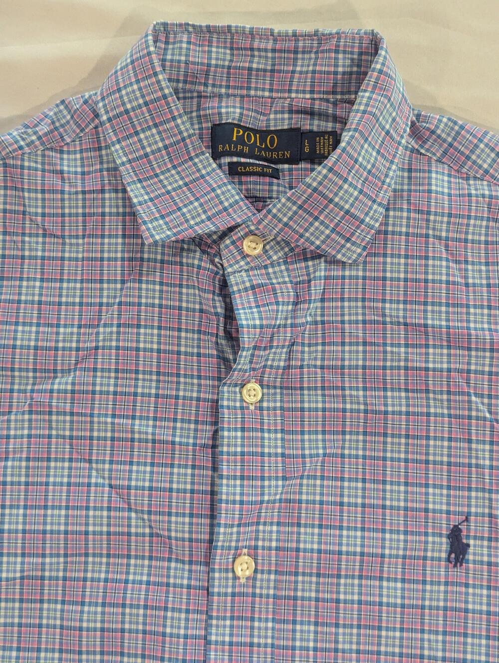Polo Ralph Lauren Shirt Mens XL Blue Plaid Long Sleeve Button Up Classic Fit